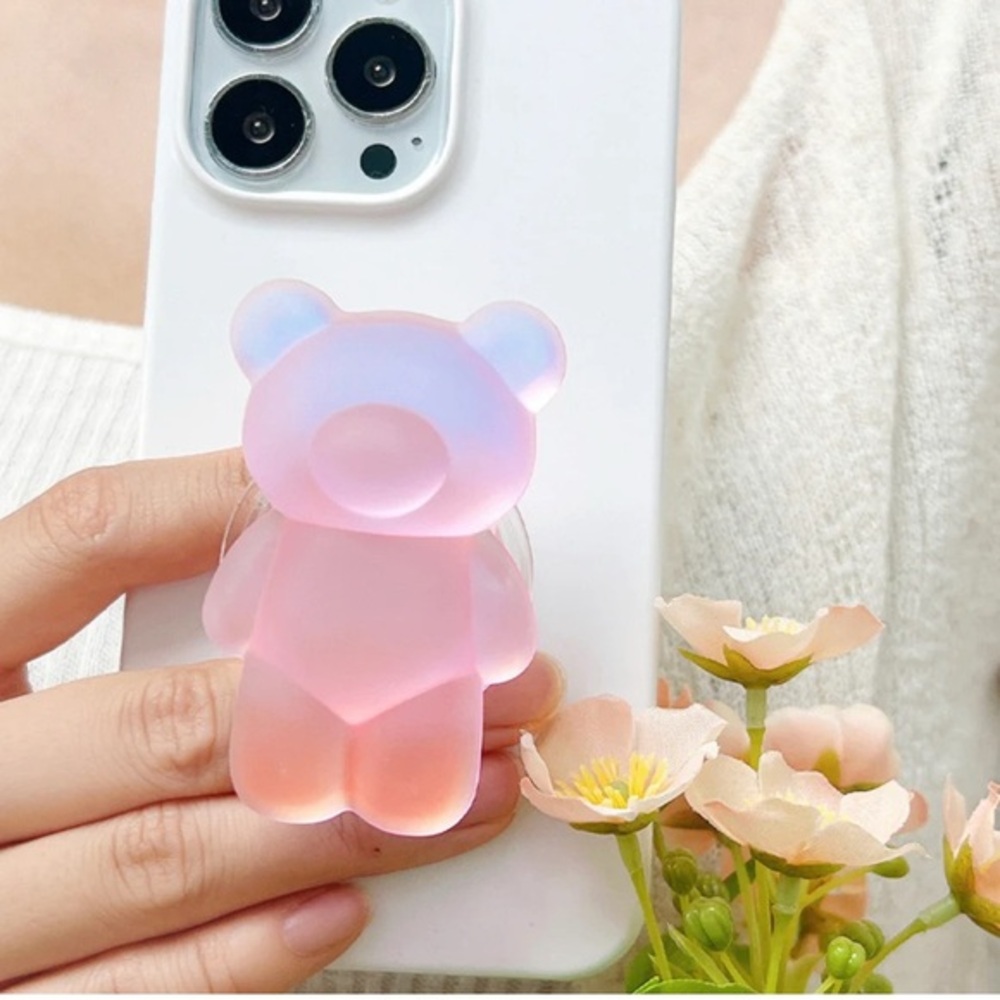 SpinPop Iridescent Bear Phone Grip